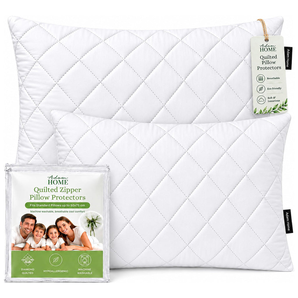 Quilted Pillow Protectors 50x75 cm – White