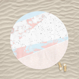 Marble Blush Round Beach Towel