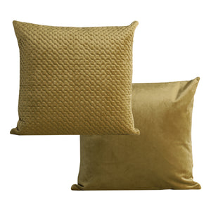 Quilted Velvet Cushion Cover - Pack of 4 - Khaki