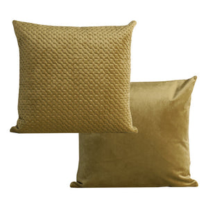 Quilted Velvet Cushion Cover - Pack of 2 - Khaki