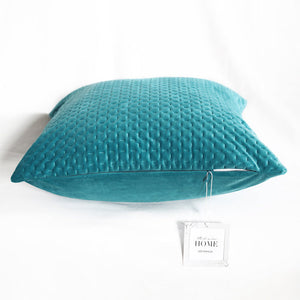 Quilted Velvet Cushion Cover - Pack of 4 - Teal
