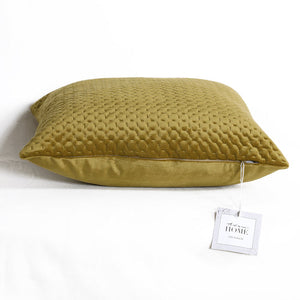 Quilted Velvet Cushion Cover - Pack of 2 - Khaki