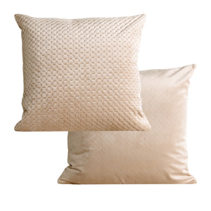 Quilted Velvet Cushion Cover - Pack of 4 - Beige