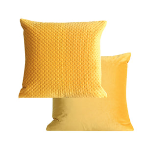 Quilted Velvet Cushion Cover - Pack of 4 - Mustard