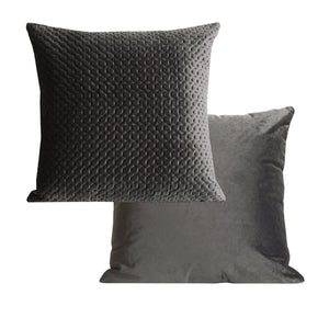 Quilted Velvet Cushion Cover - Pack of 4 - Charcoal