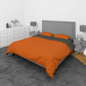 Orange & Grey Complete Reversible Bedding Set