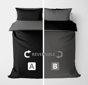Black Grey Reversible Bedding Set