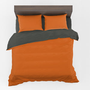 Orange & Grey Complete Reversible Bedding Set