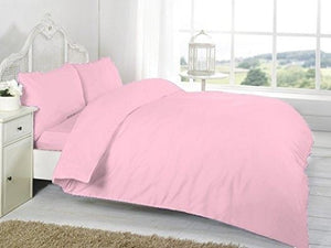 Baby Pink Plain Dyed Duvet Cover Set King Size