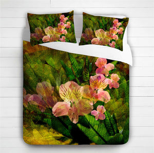 Digital Printed Pink Flower Duvet Cover Set
