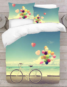 Bicycle On Beach Printed 3D Duvet Cover