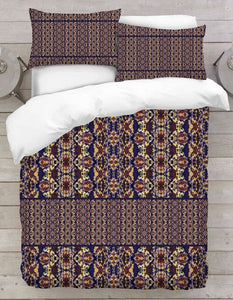 Brown & Blue Abstract Floral 3d Duvet Covers
