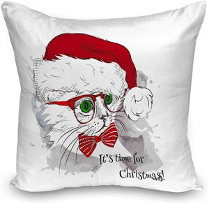 Cat Santa Christmas Cushion Cover Set