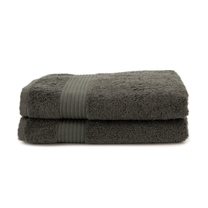 Oasis Charcoal Set Of 2 Cotton Towels