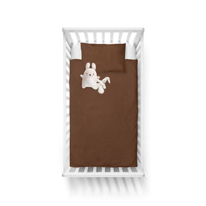 Chocolate Cot Bed Duvet Cover Set