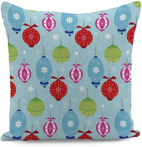 Blue Christmas Bauble Christmas Cushion Cover Set
