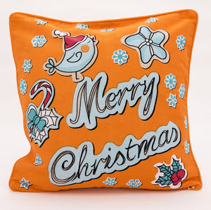 Christmas Sparrow Cushion Cover with Insert