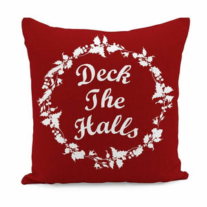 Deck the Halls Red Cushion Cover