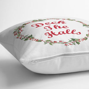 Deck the Halls White Cushion Cover