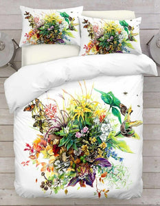 Frog And Flowers 3D Duvet Cover Set