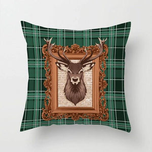 Stag Check Green Cushion Cover