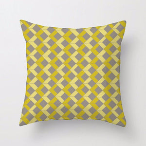 Grey, Tonal Yellow Cubine Cushion Cover