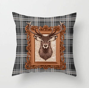 Stag Check Grey Cushion Cover