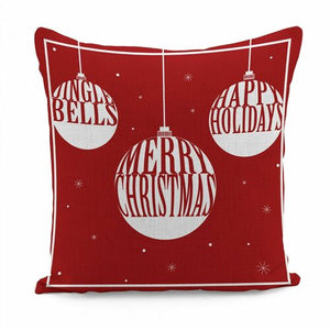Christmas 3 Red Baubles Cushion Cover