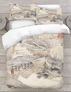 Japanese Painting Printed Duvet Cover