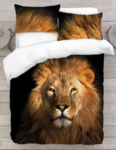 Lion Face 3D Duvet Cover Set
