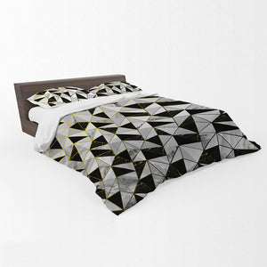 Marble Ombre Grey And Black Duvet Cover Set
