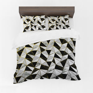 Marble Ombre Grey And Black Duvet Cover Set