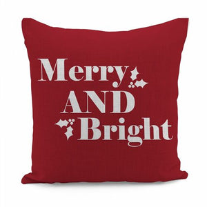 Merry and Bright Red Cushion Cover