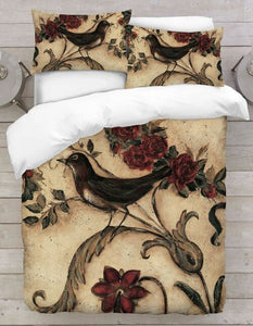 Mural Bird Printed 3D Duvet Cover