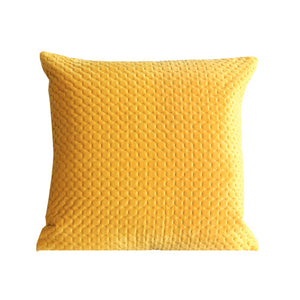 Quilted Velvet Cushion Cover - Pack of 2 - Mustard