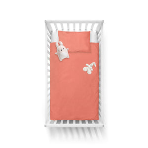 Peach Cot Bed Duvet Cover Set