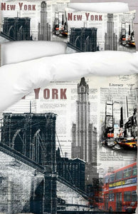 Printed Duvet Cover – New York Design