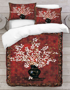 Printed Duvet Cover Red Carpet - Black Vase