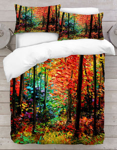 Rainbow Trees Digitally Printed Duvet Cover Set