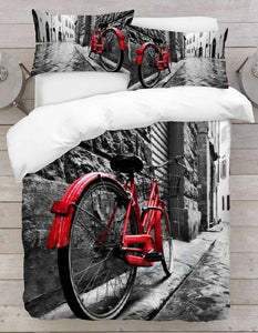 3D Bicycle Printed Duvet Cover Set