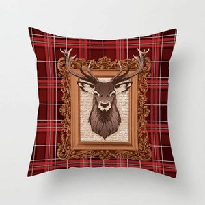 Stag Check Red Cushion Cover