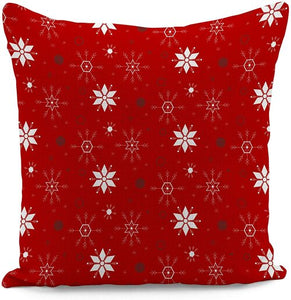 Red Snowflake Christmas Cushion Cover Set