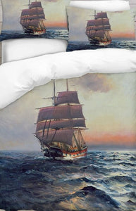 Sailing Ship Printed Duvet Cover Set