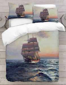 Sailing Ship Printed Duvet Cover Set