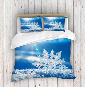 Digitally Printed Snow Flake Duvet Cover Set