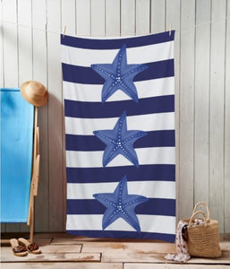 Starfish and Stripe Beach Towel
