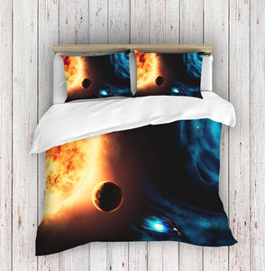 Digitally printed Sun Universe Duvet Cover Set