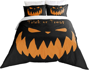 Trick or Treat Black Halloween Duvet Cover Set