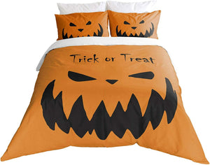 Trick or Treat Orange Halloween Duvet Cover Set