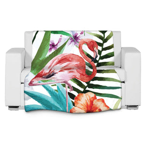 3D Photo Print Botanical Flamingo Blanket